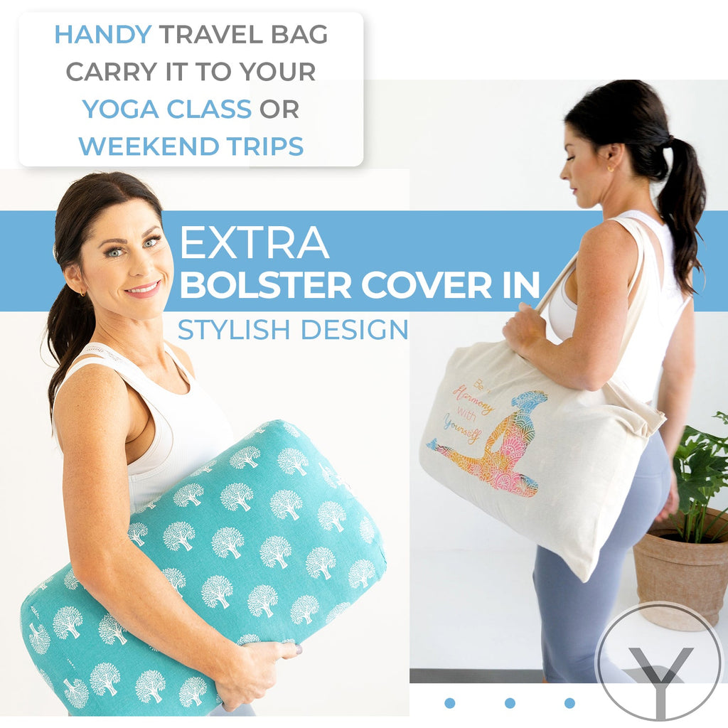Organic Cotton Travel Size Yoga Bolster Set